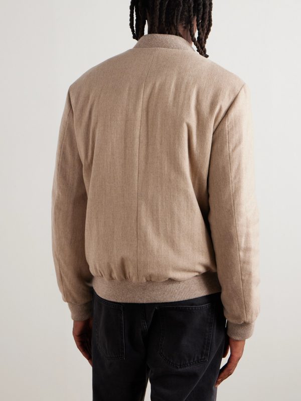 Padded Cashmere-Blend Bomber Jacket - BK Padded Cashmere-Blend Bomber Jacket - BK