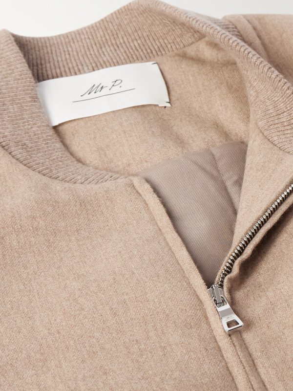 Padded Cashmere-Blend Bomber Jacket - CU Padded Cashmere-Blend Bomber Jacket - CU