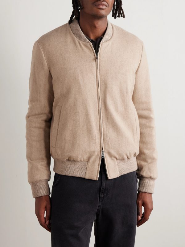 Padded Cashmere-Blend Bomber Jacket - FR Padded Cashmere-Blend Bomber Jacket - FR