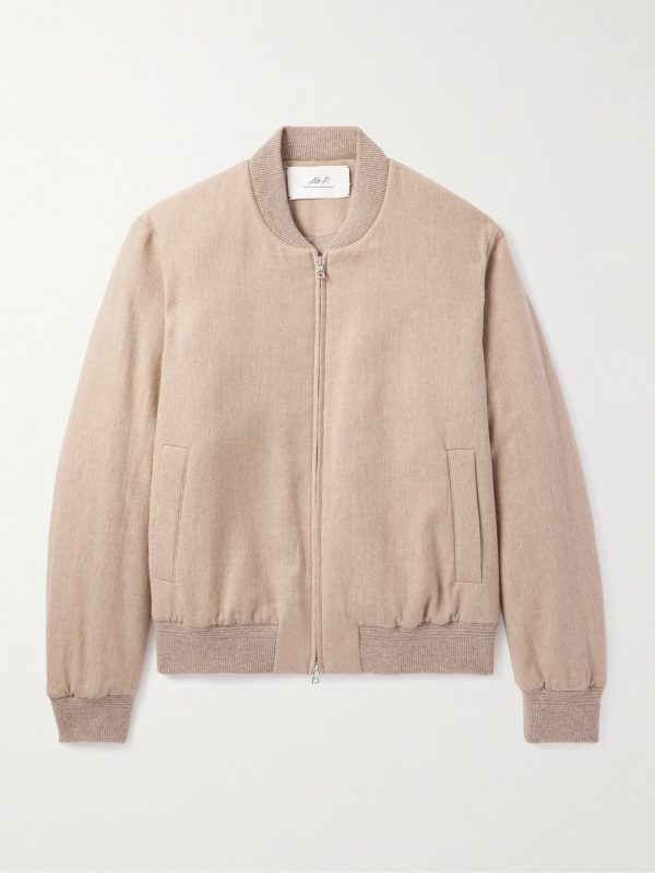 Padded Cashmere-Blend Bomber Jacket Padded Cashmere-Blend Bomber Jacket