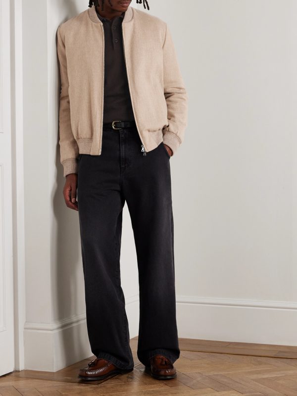 Padded Cashmere-Blend Bomber Jacket - OU Padded Cashmere-Blend Bomber Jacket - OU