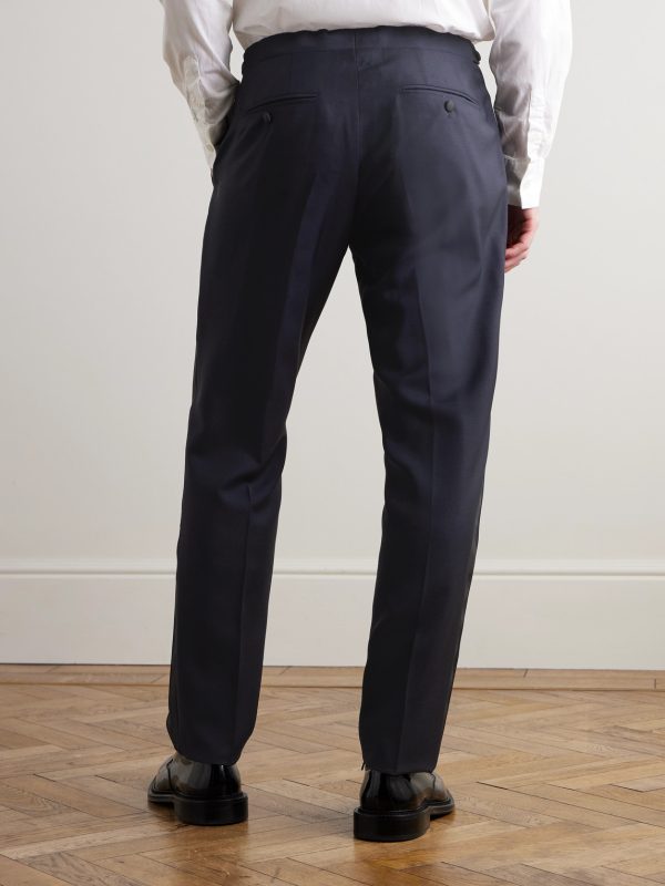 Slim-Fit Satin-Trimmed Virgin Wool and Mohair-Blend Tuxedo Trousers - BK Slim-Fit Satin-Trimmed Virgin Wool and Mohair-Blend Tuxedo Trousers - BK