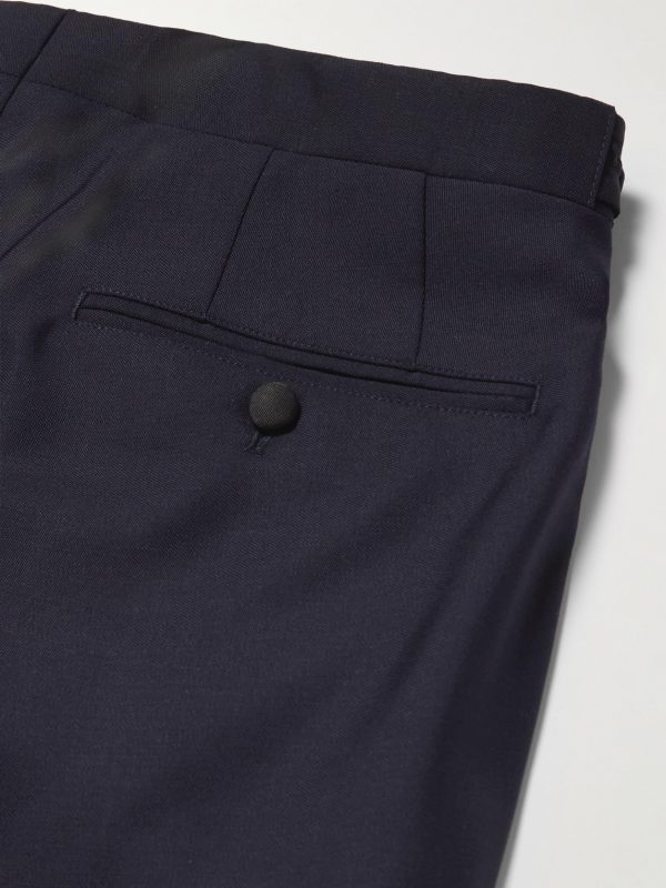 Slim-Fit Satin-Trimmed Virgin Wool and Mohair-Blend Tuxedo Trousers - CU Slim-Fit Satin-Trimmed Virgin Wool and Mohair-Blend Tuxedo Trousers - CU
