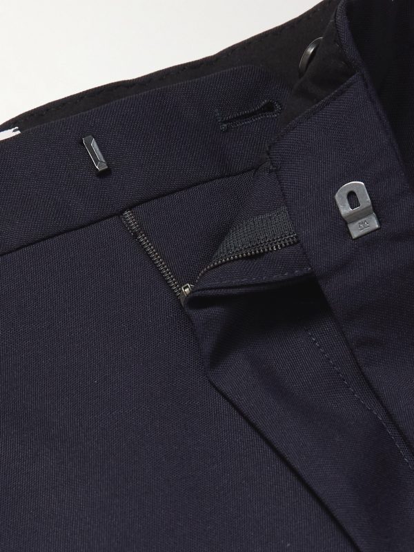 Slim-Fit Satin-Trimmed Virgin Wool and Mohair-Blend Tuxedo Trousers - E1 Slim-Fit Satin-Trimmed Virgin Wool and Mohair-Blend Tuxedo Trousers - E1