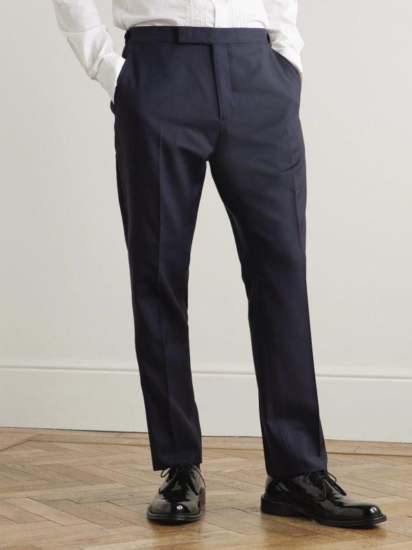 Slim-Fit Satin-Trimmed Virgin Wool and Mohair-Blend Tuxedo Trousers - FR Slim-Fit Satin-Trimmed Virgin Wool and Mohair-Blend Tuxedo Trousers - FR
