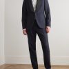 Slim-Fit Satin-Trimmed Virgin Wool and Mohair-Blend Tuxedo Trousers - OU Slim-Fit Satin-Trimmed Virgin Wool and Mohair-Blend Tuxedo Trousers - OU