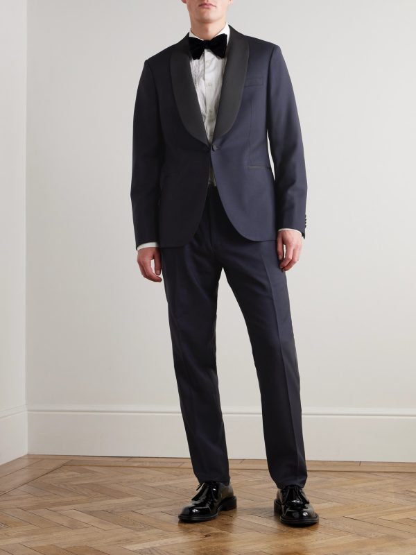 Slim-Fit Satin-Trimmed Virgin Wool and Mohair-Blend Tuxedo Trousers - OU Slim-Fit Satin-Trimmed Virgin Wool and Mohair-Blend Tuxedo Trousers - OU