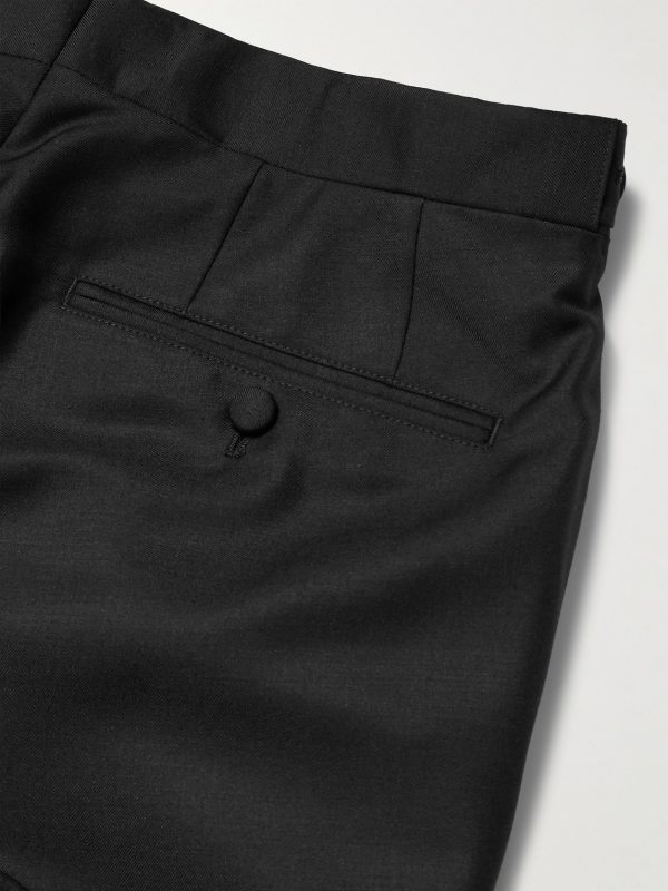 Mike Straight-Leg Wool, Mohair and Silk-Blend Twill Tuxedo Trousers - CU