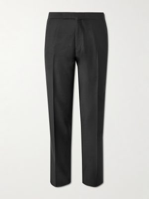 Mike Straight-Leg Wool, Mohair and Silk-Blend Twill Tuxedo Trousers Mike Straight-Leg Wool, Mohair and Silk-Blend Twill Tuxedo Trousers