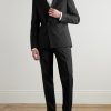 Mike Straight-Leg Wool, Mohair and Silk-Blend Twill Tuxedo Trousers - OU