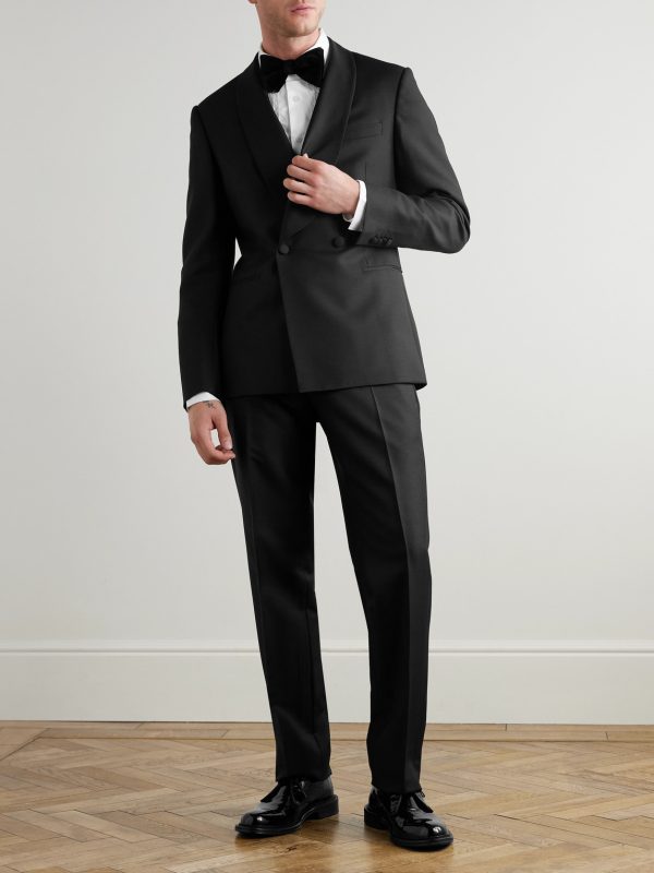 Mike Straight-Leg Wool, Mohair and Silk-Blend Twill Tuxedo Trousers - OU