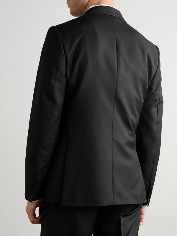 Slim-Fit Double-Breasted Shawl-Collar Wool, Mohair and Silk-Blend Tuxedo Jacket - BK Slim-Fit Double-Breasted Shawl-Collar Wool, Mohair and Silk-Blend Tuxedo Jacket - BK