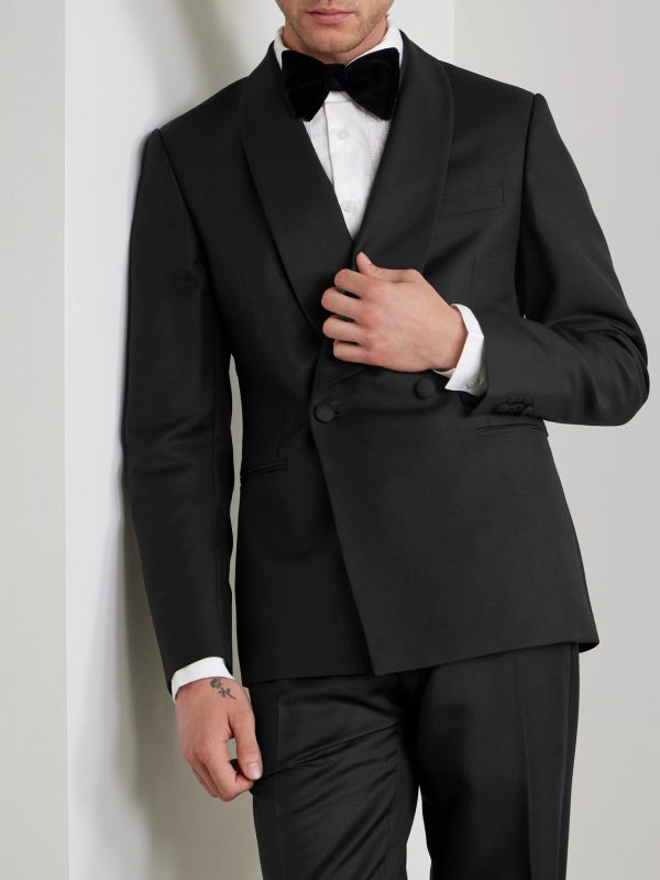 Slim-Fit Double-Breasted Shawl-Collar Wool, Mohair and Silk-Blend Tuxedo Jacket - FR Slim-Fit Double-Breasted Shawl-Collar Wool, Mohair and Silk-Blend Tuxedo Jacket - FR