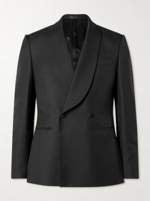 Slim-Fit Double-Breasted Shawl-Collar Wool, Mohair and Silk-Blend Tuxedo Jacket