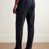 James Tapered Brushed Super 150s Wool-Twill Drawstring Trousers - BK James Tapered Brushed Super 150s Wool-Twill Drawstring Trousers - BK
