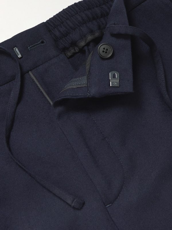 James Tapered Brushed Super 150s Wool-Twill Drawstring Trousers - E1 James Tapered Brushed Super 150s Wool-Twill Drawstring Trousers - E1
