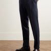 James Tapered Brushed Super 150s Wool-Twill Drawstring Trousers - FR James Tapered Brushed Super 150s Wool-Twill Drawstring Trousers - FR