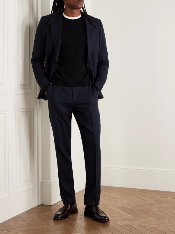 James Tapered Brushed Super 150s Wool-Twill Drawstring Trousers - OU James Tapered Brushed Super 150s Wool-Twill Drawstring Trousers - OU