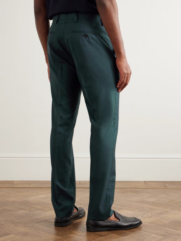 Slim-Leg Wool and Silk-Blend Suit Trousers - BK
