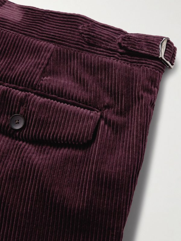 Slim-Fit Straight-Leg Cotton and Cashmere-Blend Corduroy Tuxedo Trousers - CU Slim-Fit Straight-Leg Cotton and Cashmere-Blend Corduroy Tuxedo Trousers - CU