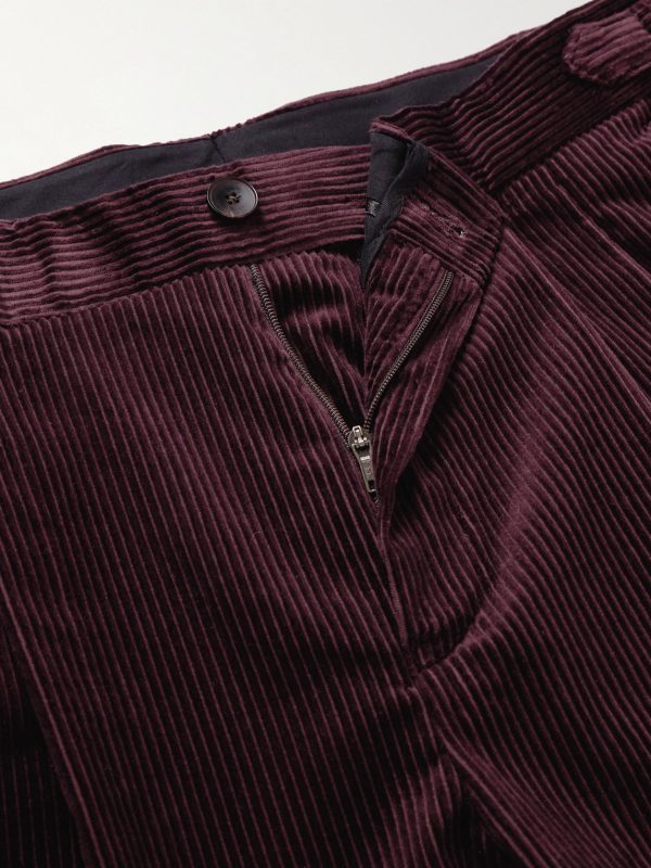 Slim-Fit Straight-Leg Cotton and Cashmere-Blend Corduroy Tuxedo Trousers - E1 Slim-Fit Straight-Leg Cotton and Cashmere-Blend Corduroy Tuxedo Trousers - E1