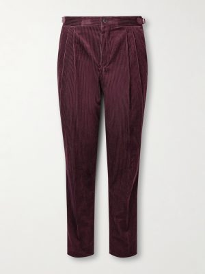 Slim-Fit Straight-Leg Cotton and Cashmere-Blend Corduroy Tuxedo Trousers Slim-Fit Straight-Leg Cotton and Cashmere-Blend Corduroy Tuxedo Trousers