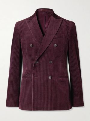 Slim-Fit Double-Breasted Cotton and Cashmere-Blend Corduroy Tuxedo Jacket Slim-Fit Double-Breasted Cotton and Cashmere-Blend Corduroy Tuxedo Jacket