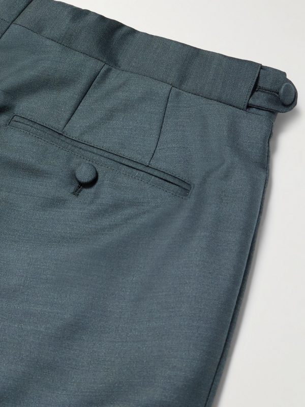 Mike Straight-Leg Wool, Mohair and Silk-Blend Twill Tuxedo Trousers - CU Mike Straight-Leg Wool, Mohair and Silk-Blend Twill Tuxedo Trousers - CU
