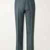 Mike Straight-Leg Wool, Mohair and Silk-Blend Twill Tuxedo Trousers Mike Straight-Leg Wool, Mohair and Silk-Blend Twill Tuxedo Trousers