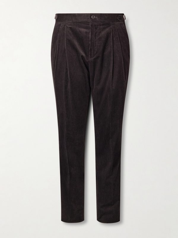 Tapered Cotton and Cashmere-Blend Corduroy Tuxedo Trousers Tapered Cotton and Cashmere-Blend Corduroy Tuxedo Trousers
