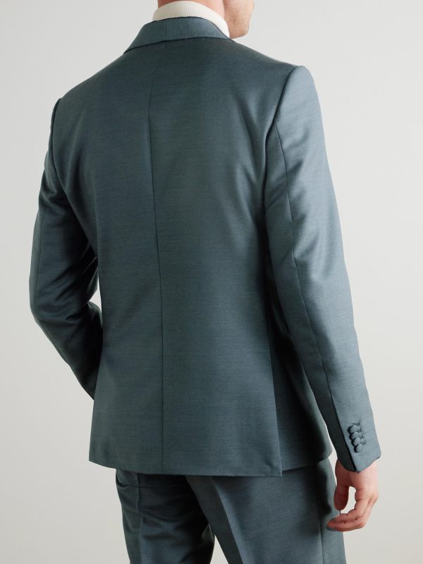 Slim-Fit Double-Breasted Shawl-Lapel Wool, Mohair and Silk-Blend Twill Tuxedo Jacket - BK Slim-Fit Double-Breasted Shawl-Lapel Wool, Mohair and Silk-Blend Twill Tuxedo Jacket - BK