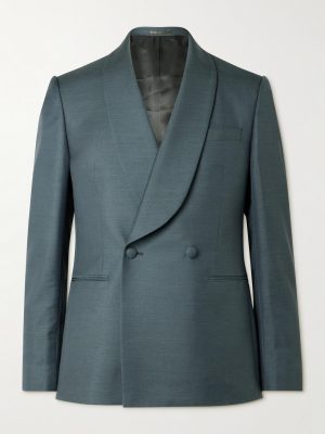 Slim-Fit Double-Breasted Shawl-Lapel Wool, Mohair and Silk-Blend Twill Tuxedo Jacket