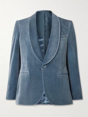 Slim-Fit Shawl-Collar Cotton-Velvet Tuxedo Jacket Slim-Fit Shawl-Collar Cotton-Velvet Tuxedo Jacket