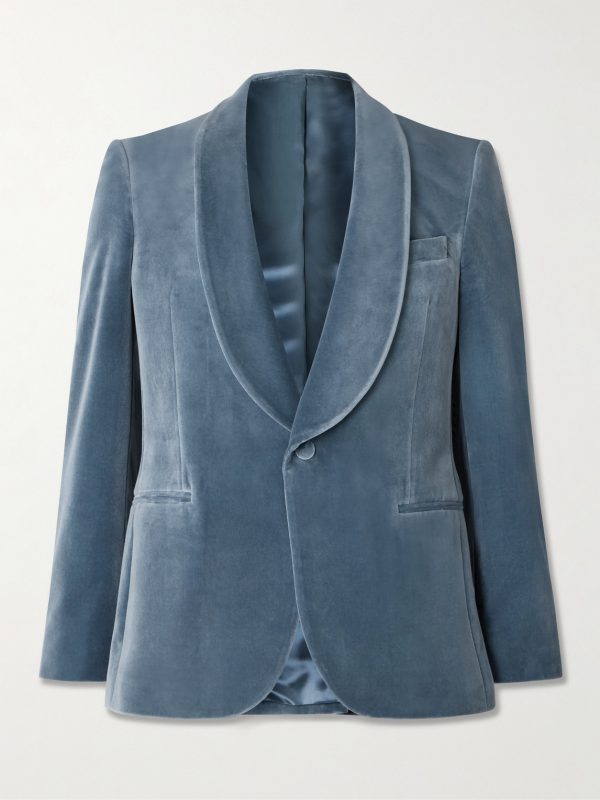 Slim-Fit Shawl-Collar Cotton-Velvet Tuxedo Jacket Slim-Fit Shawl-Collar Cotton-Velvet Tuxedo Jacket