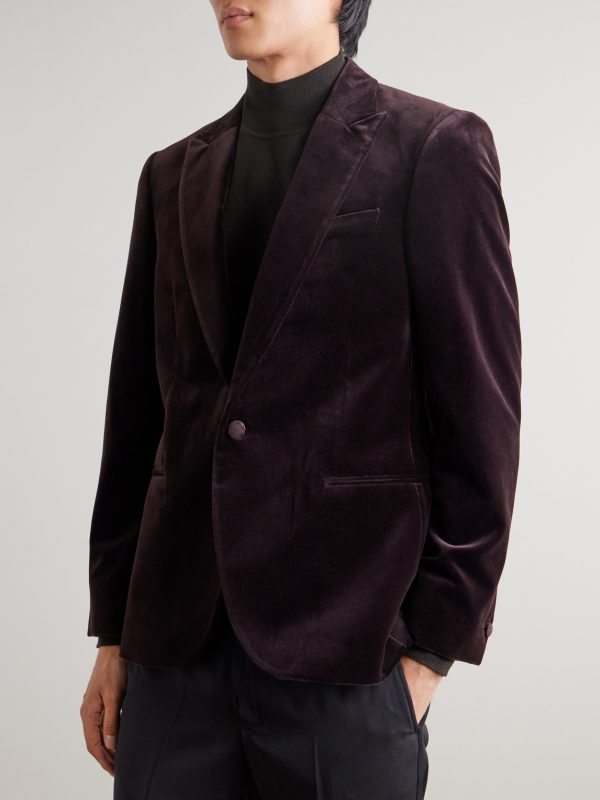 Slim-Fit Cotton-Velvet Tuxedo Jacket - FR