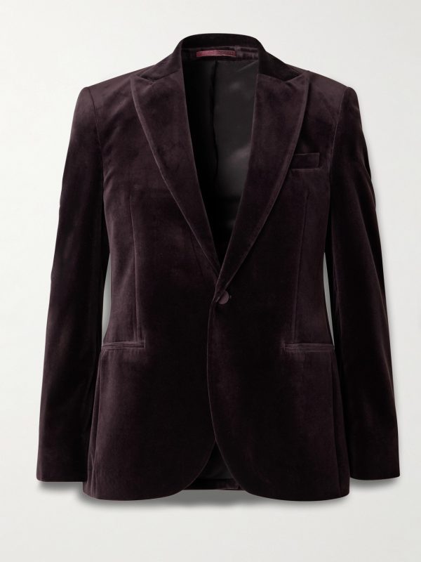 Slim-Fit Cotton-Velvet Tuxedo Jacket