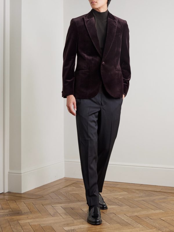 Slim-Fit Cotton-Velvet Tuxedo Jacket - OU