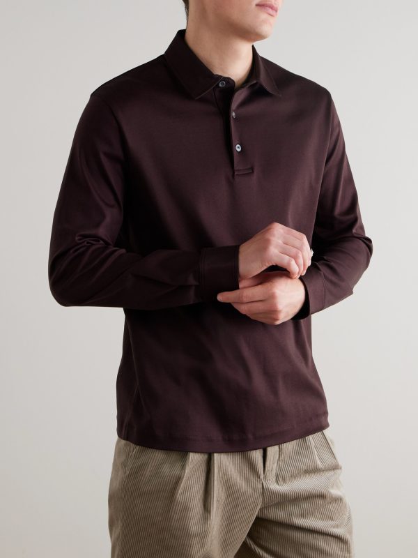 Mercerised Cotton-Jersey Polo Shirt - FR Mercerised Cotton-Jersey Polo Shirt - FR