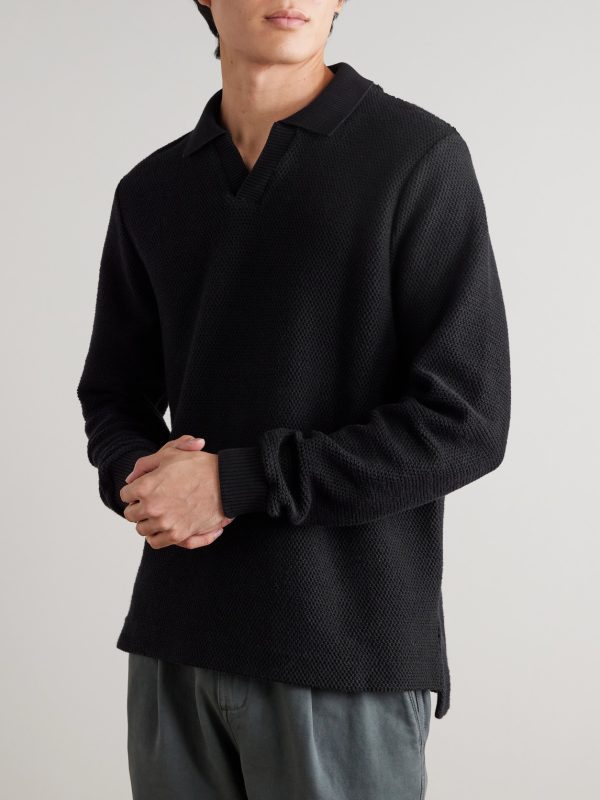 Honeycomb-Knit Cotton Polo Shirt - FR Honeycomb-Knit Cotton Polo Shirt - FR