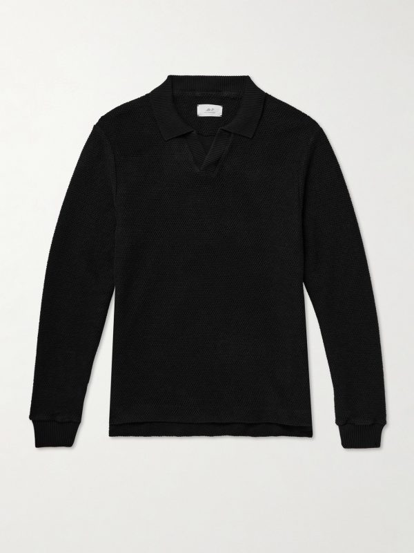 Honeycomb-Knit Cotton Polo Shirt Honeycomb-Knit Cotton Polo Shirt