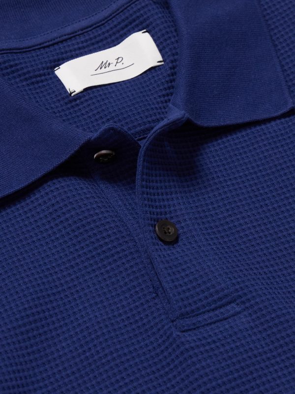 Waffle-Knit Organic Cotton-Jersey Polo Shirt - CU Waffle-Knit Organic Cotton-Jersey Polo Shirt - CU