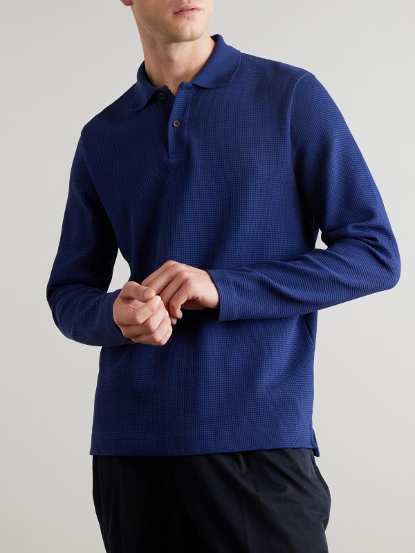 Waffle-Knit Organic Cotton-Jersey Polo Shirt - FR Waffle-Knit Organic Cotton-Jersey Polo Shirt - FR