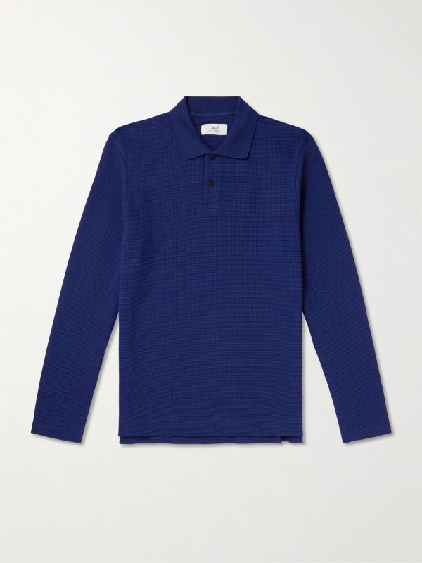 Waffle-Knit Organic Cotton-Jersey Polo Shirt Waffle-Knit Organic Cotton-Jersey Polo Shirt