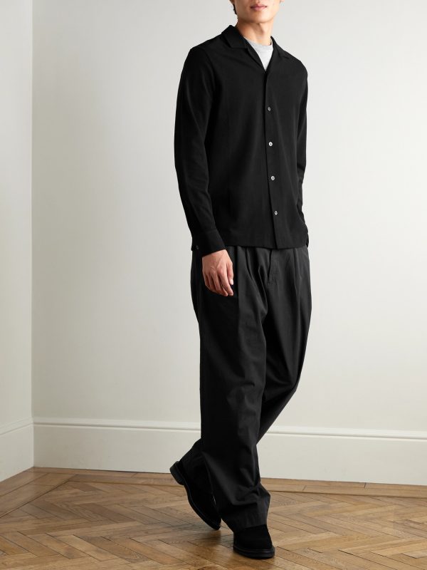Camp-Collar Cotton-Piqué Shirt - OU Camp-Collar Cotton-Piqué Shirt - OU