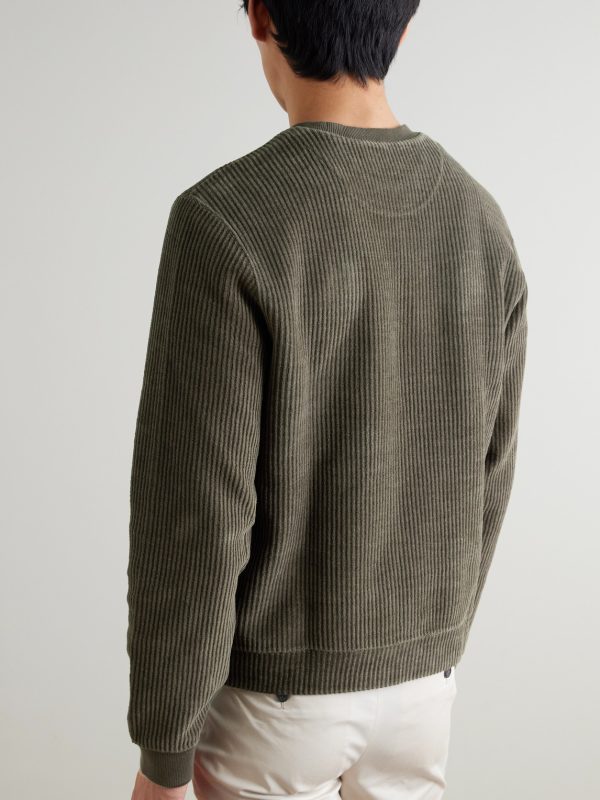 Organic Cotton-Corduroy Sweatshirt - BK Organic Cotton-Corduroy Sweatshirt - BK