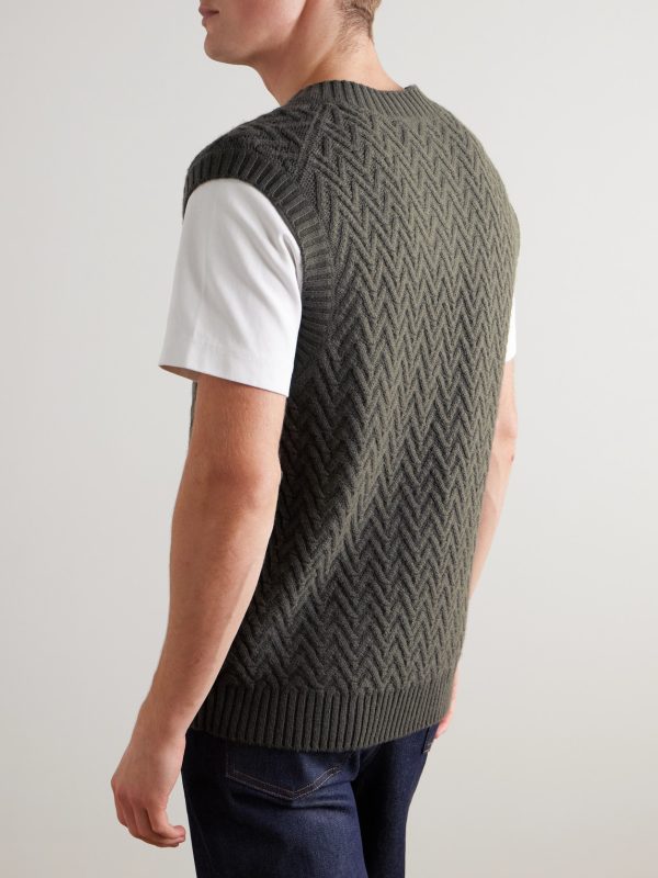 Wool and Cashmere-Blend Sweater Vest - BK Wool and Cashmere-Blend Sweater Vest - BK