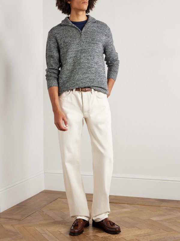 Wool and Cashmere-Blend Half-Zip Sweater - OU