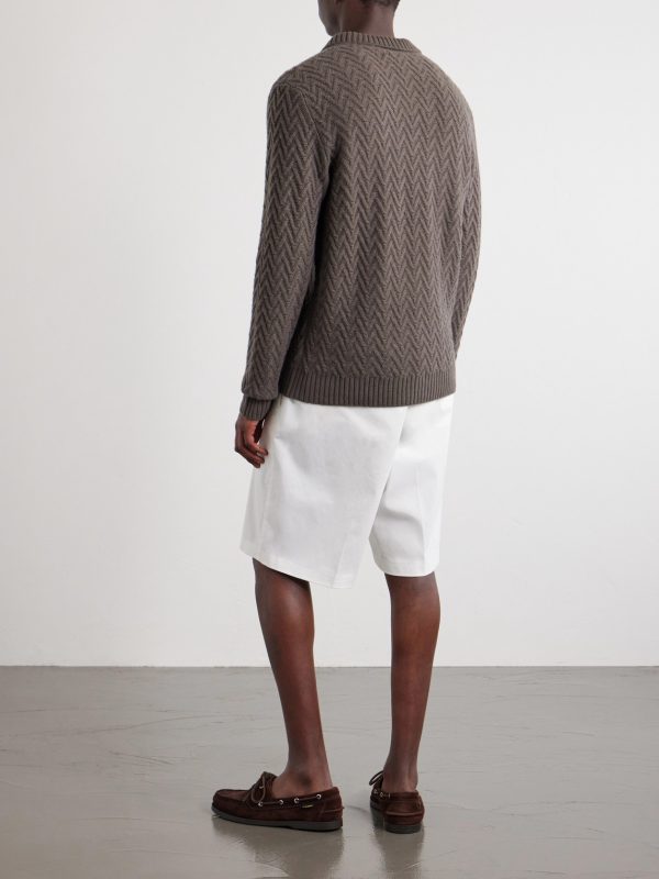 Wool and Cashmere-Blend Jacquard Polo Shirt - BK