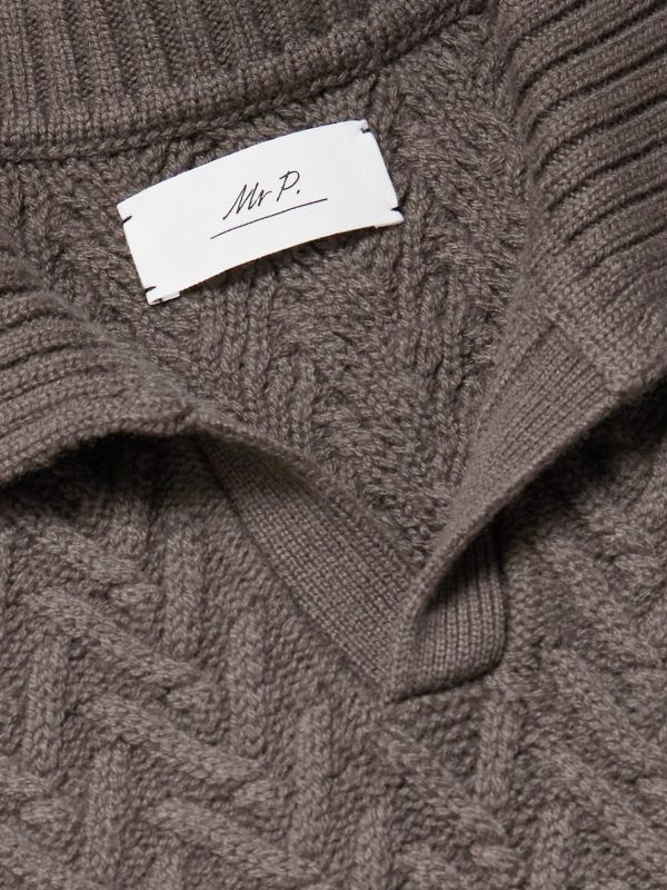 Wool and Cashmere-Blend Jacquard Polo Shirt - CU