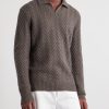 Wool and Cashmere-Blend Jacquard Polo Shirt - FR
